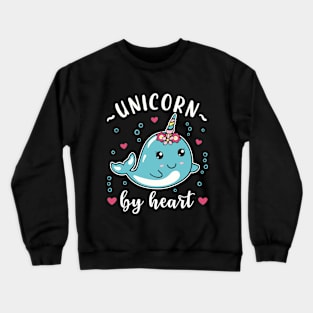 Narwhal Unicorn by Heart Crewneck Sweatshirt